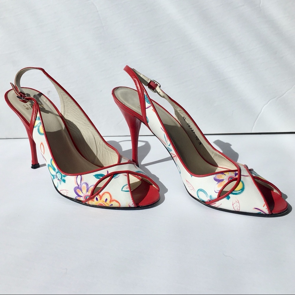 Stuart Weitzman Floral Sandals 10